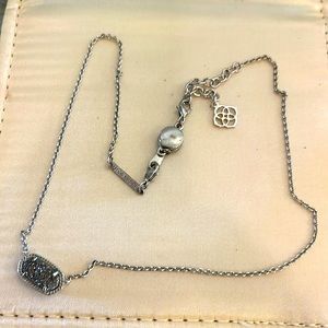 Grayson Silver Pendant Necklace in Platinum Drusy